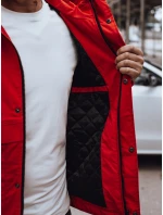 Pánská přechodná bunda s kapucí červená FashionStreet TX4880