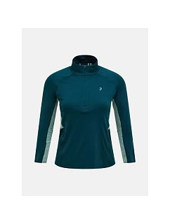 Dámské tričko PEAK PERFORMANCE W Core Half Zip Baselayer, zelená barva
