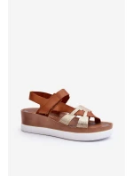 Zazoo 40397 Dámské Kožené Sandály na Platformě Hnědé