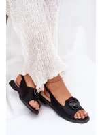 Lesklé Dámské Sandály S Ozdobou model 21691546 Černé - S.Barski