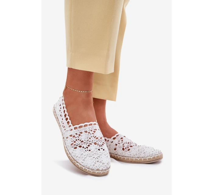 Dámské krajkové espadrilky bílé model 21701553 - Boto Dámské krajkové espadrilky bílé model 21701553 - Boto