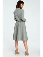 B087 Šaty midi střihu - šedé
