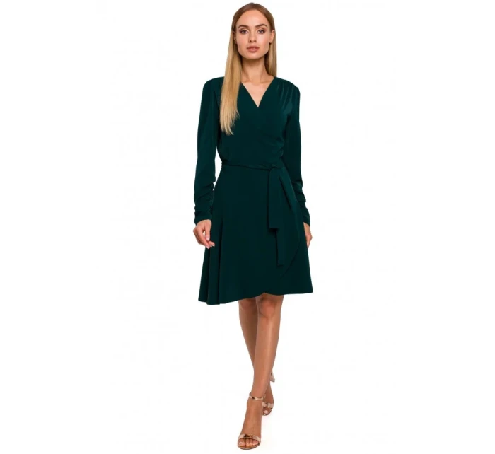 Dámské šaty M487 Tmavě zelená - MOE Dámské šaty M487 Tmavě zelená - MOE