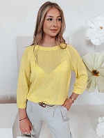 Dámský oversize svetr SOFTICAN žlutý FashionStreet MY2435