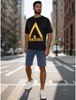 Pánské tričko s potiskem černé Dstreet RX5666