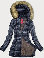 Dámská přechodná prošívaná bunda tmavě modrá (2M-052)