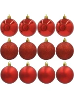 DEKORATIVNÍ PLASTOVÁ CETKA 12KS 60MM ČERVENÁ