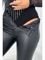 Pletená kombinézová halenka s tylovými rukávy černá Pletená kombinézová halenka s tylovými rukávy černá