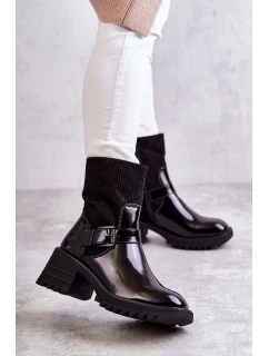 Dámské Teplé Kozačky Na Podpatku černé model 21596774 - Boto