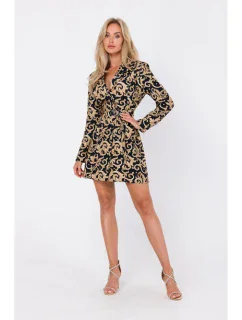 M750 Blejzrové šaty s potiskem a páskem - model 1