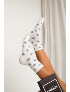 Ponožky bez tlaku se vzorem Bílá - Milena
