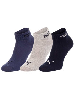 Puma 3Pack Ponožky 887498 Námořnická modrá/modrá/šedá