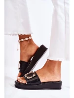 Dámské módní kožené pantofle Černá Adaline Dámské módní kožené pantofle Černá Adaline