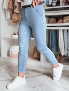 Dámské kalhoty slim fit s páskem TAIRONIK modré FashionStreet UY2540
