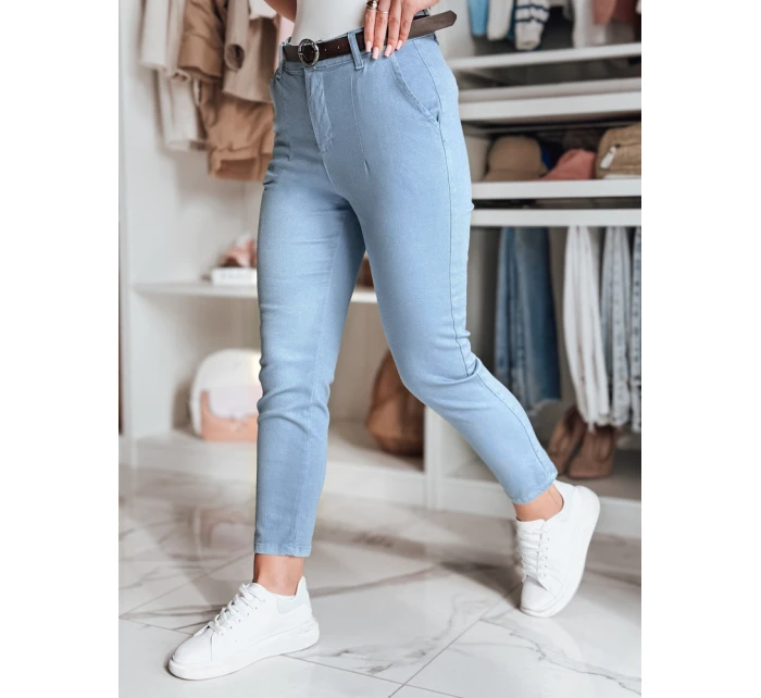 Dámské kalhoty slim fit s páskem TAIRONIK modré FashionStreet UY2540