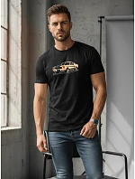 Pánské tričko s potiskem černé FashionStreet NX051R