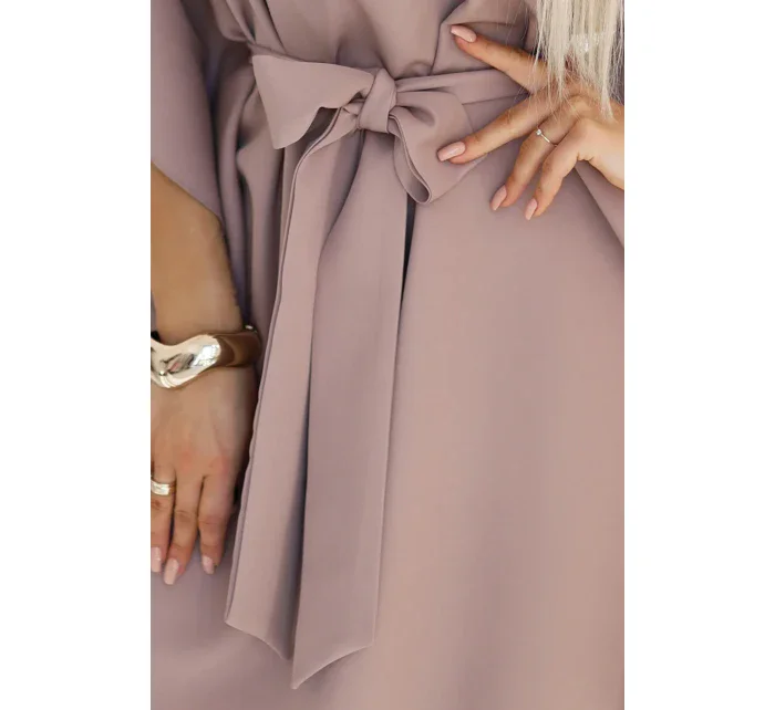 SOFIA Motýlí šaty se zavazováním v pase model 20916067 - numoco SOFIA Motýlí šaty se zavazováním v pase model 20916067 - numoco