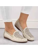 Kožené pohodlné polobotky Rieker W RKR658 beige
