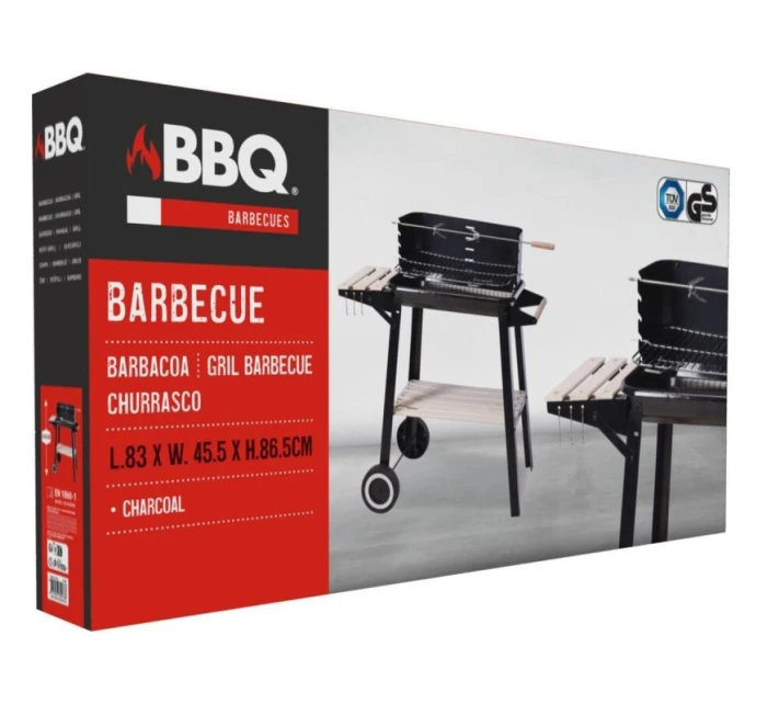 ZAHRADNÍ GRILOVACÍ KOLO 83x45,5x86,5 cm ČERNÉ