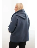 Dámská bunda Plus Size s kapucí a model 21439206 džínová - K-Fashion