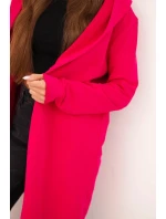 Dámská bavlněná bunda s kapucí a prodlouženým předním dílem fuchsie Dámská bavlněná bunda s kapucí a prodlouženým předním dílem fuchsie