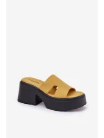 Dámské Pantofle Na Platformě A Podpatku Žluté model 21687111 - Boto Dámské Pantofle Na Platformě A Podpatku Žluté model 21687111 - Boto