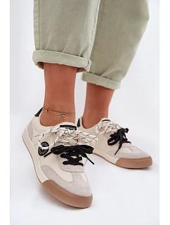 Dámské tenisky s dvojitým šněrováním Big Star model 22042687 Béžové - Big Star Shoes