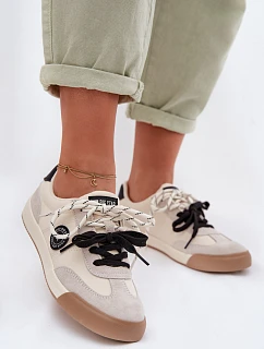 Dámské tenisky s dvojitým šněrováním Big Star model 22042687 Béžové - Big Star Shoes