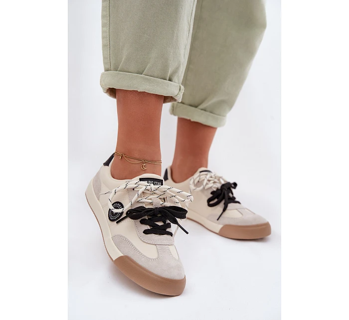 Dámské tenisky s dvojitým šněrováním Big Star model 22042687 Béžové - Big Star Shoes