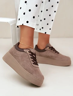 Dámské tenisky na platformě tmavě béžové model 22323956 - Boto