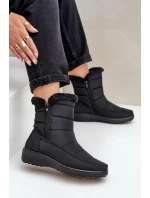 Dámské sněhule na zip s kožíškem černé Fiorittia Dámské sněhule na zip s kožíškem černé Fiorittia