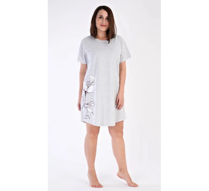 Dámská noční košile Nicol Šedá s potiskem - Vienetta Dámská noční košile Nicol Šedá s potiskem - Vienetta