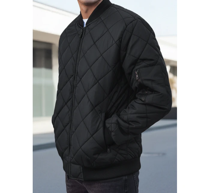 Pánská prošívaná bunda bomber černá TX2215