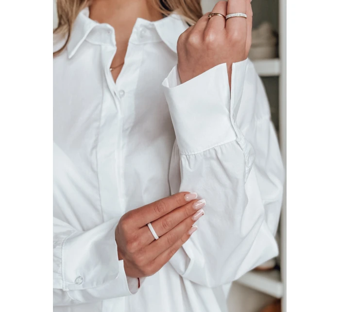 Dámské oversize tričko s prodlouženým zadním dílem BLUOSIZE bílé FashionStreet DY0457