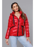 Červená krátká dámská zimní bunda (23066-(270)(1)) Červená krátká dámská zimní bunda (23066-(270)(1))