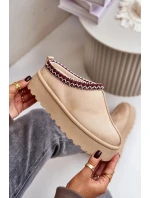 Nízké dámské sněhule s výšivkou na platformě světle béžové model 21676491 - Boto