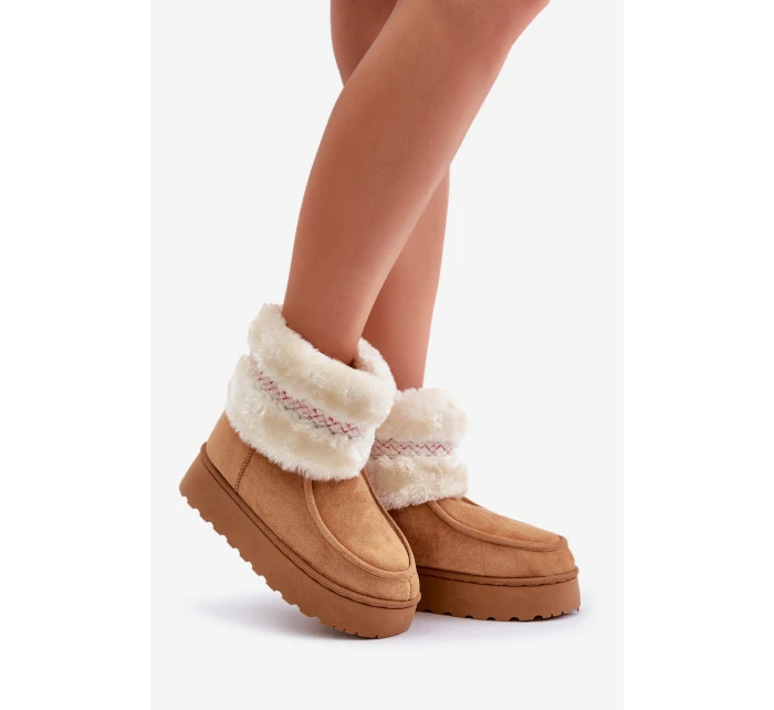 Dámské Sněhule Na Platformě S Kožešinou A Vzorem Camel model 21678814 - Boto Dámské Sněhule Na Platformě S Kožešinou A Vzorem Camel model 21678814 - Boto