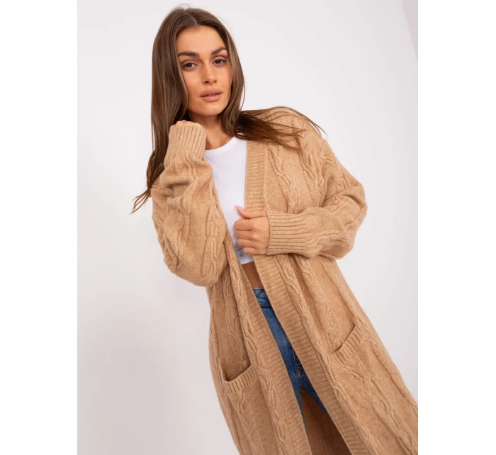 Kardigan AT SW model 18884698 camelowy - FPrice Kardigan AT SW model 18884698 camelowy - FPrice