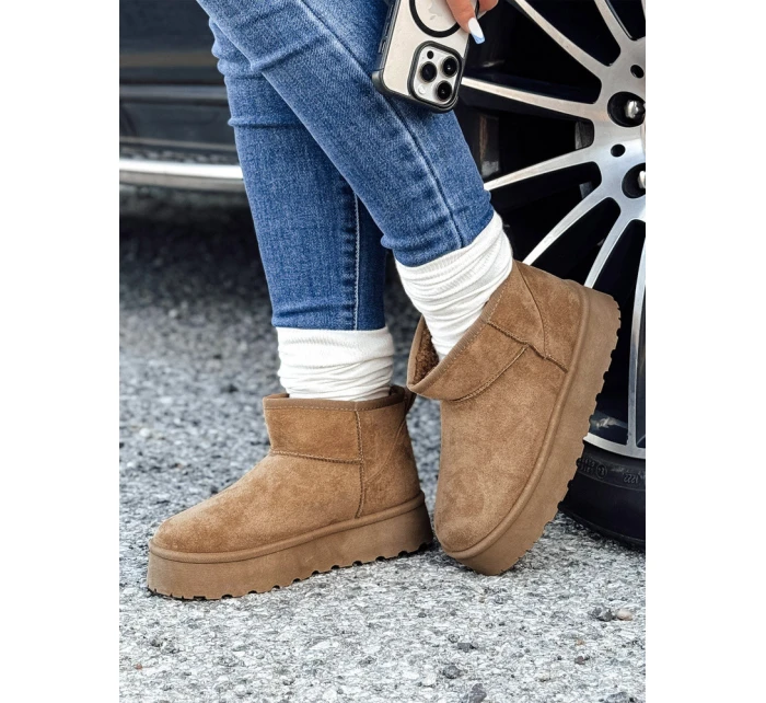 Dámské sněhule na platformě béžové FashionStreet ZY1066