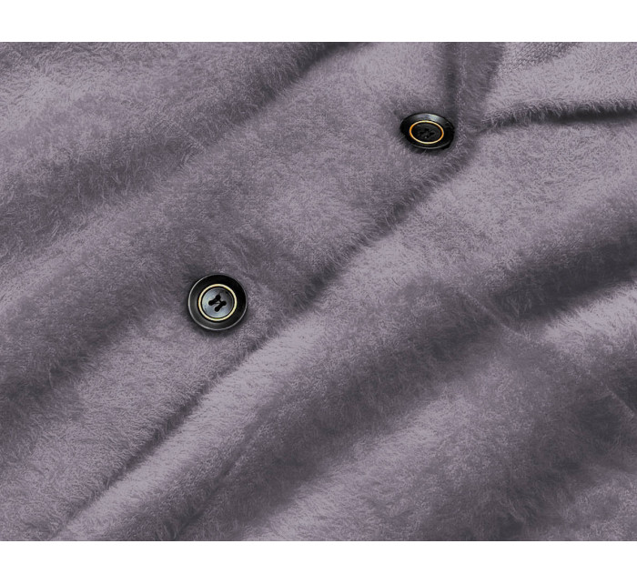 Krátký šedý vlněný přehoz přes oblečení typu alpaka (7108-1)
