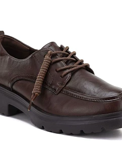 Dámské hnědé kožené polobotky Jezzi model 22355125