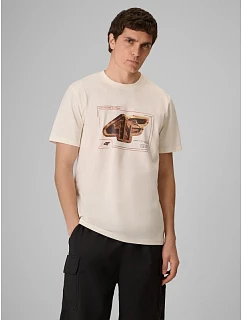 T-shirt regular z nadrukiem męski 4F 4FRSS26TTSHM4230-11S