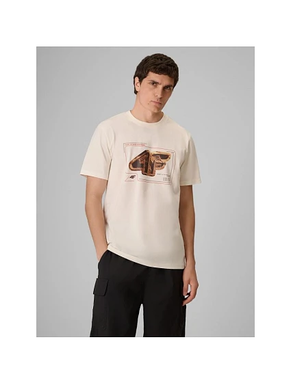 T-shirt regular z nadrukiem męski 4F 4FRSS26TTSHM4230-11S T-shirt regular z nadrukiem męski 4F 4FRSS26TTSHM4230-11S