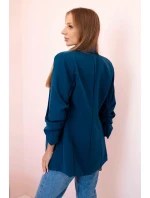 Sako s klopami elegantní tmavě model 21399748 - K-Fashion Sako s klopami elegantní tmavě model 21399748 - K-Fashion