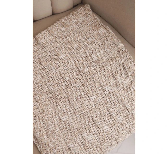 Dámský vlněný melírovaný silný šátek na zimu KN24 béžový