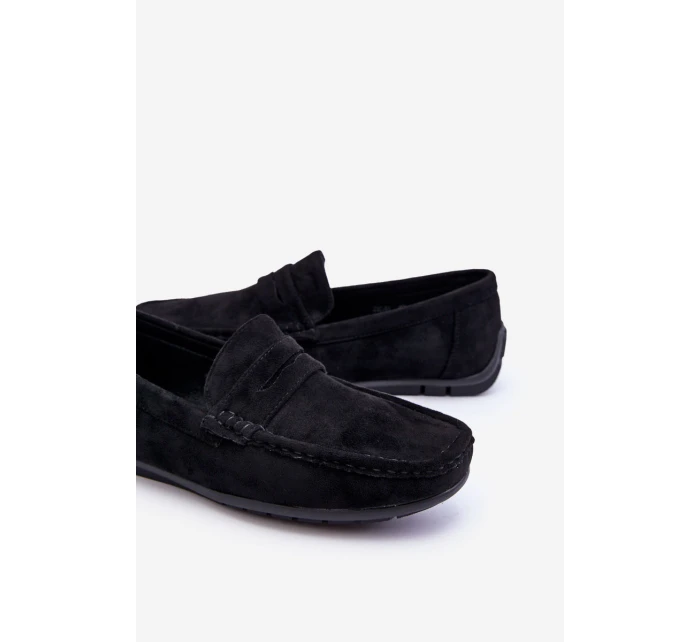 Mužské semišové mokasíny černé Wesley