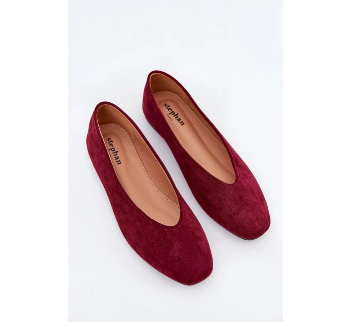 Klasické Baletky Z Eko Semiše Bordové model 21687286 - Boto