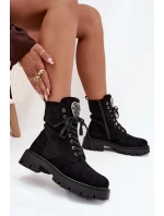 Dámské zateplené workery z eko semiše s bižuterní ozdobou – černé Miryssa Dámské zateplené workery z eko semiše s bižuterní ozdobou – černé Miryssa