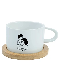 Personalizovaný keramický hrníček "MAKRONKA" - pár v objetí