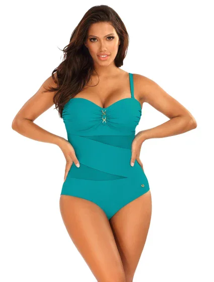 Dámské jednodílné plavky New 6 tyrkysové  model 18511258 - Self